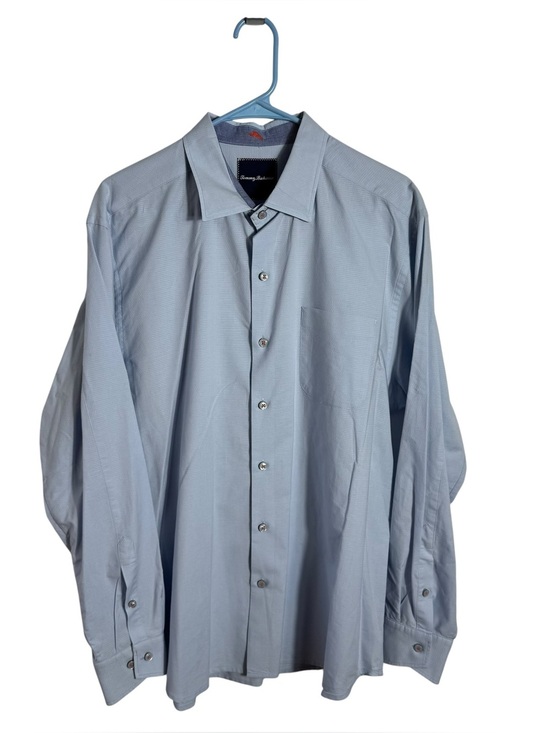 Tommy Bahama Other - Tommy Bahama Blue Textured Button Down Shirt LG Cotton Casual